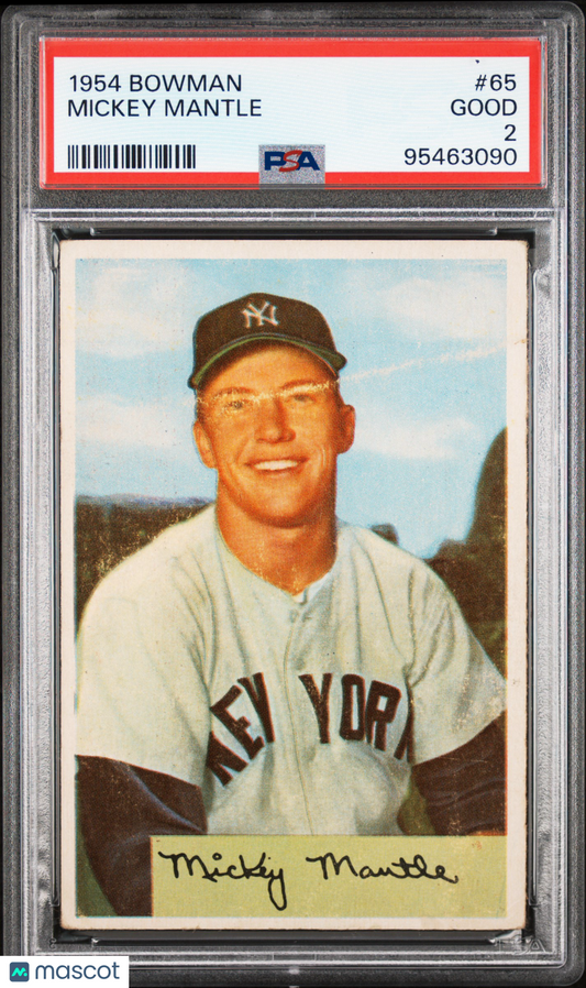 1954 Bowman Mickey Mantle #65 PSA 2