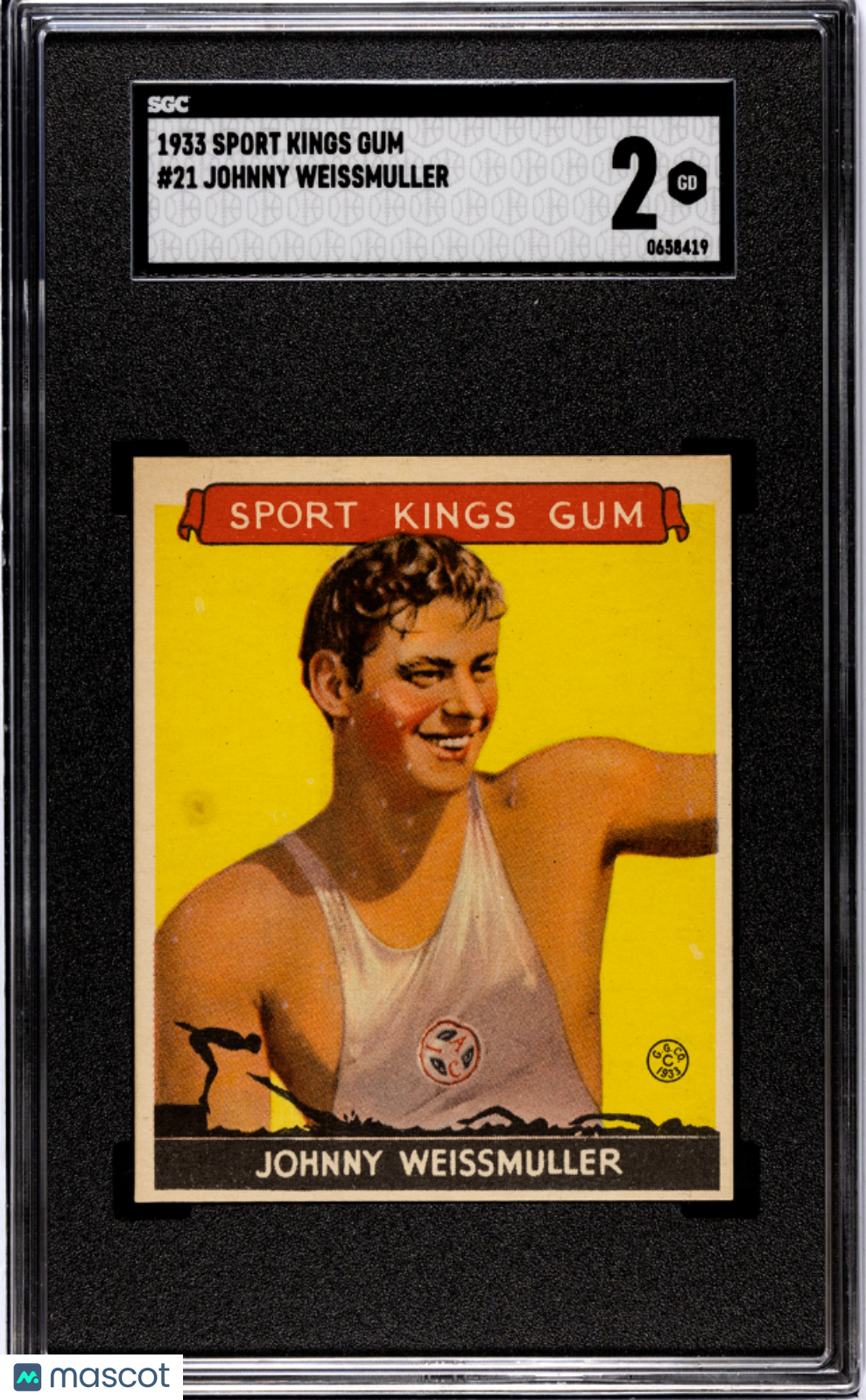 1933 Sport Kings Gum Johnny Weissmuller #21 SGC 2