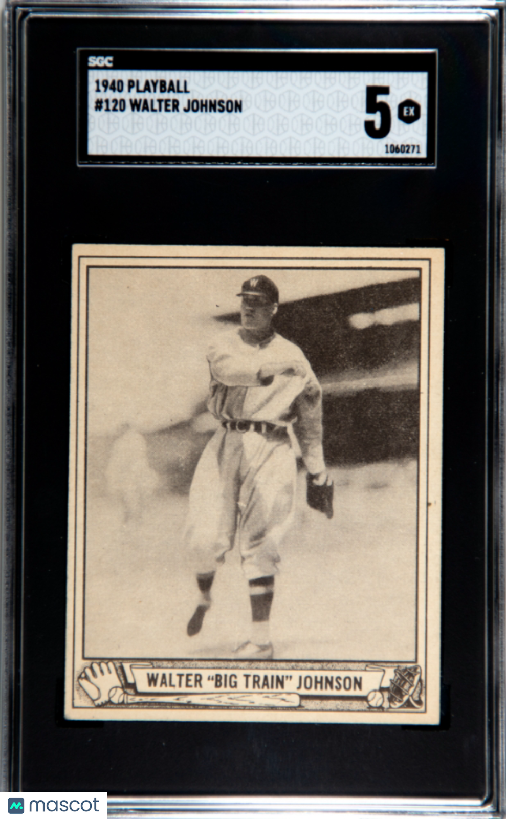 1940 Playball Walter Johnson #120 SGC 5