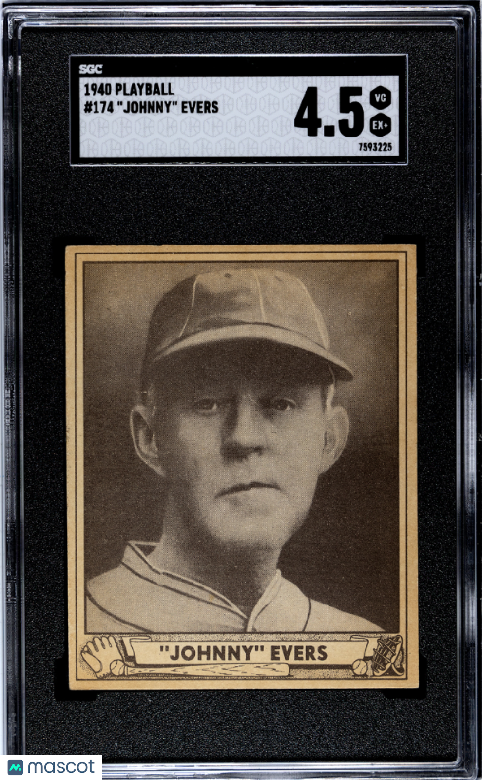 1940 Playball Johnny Evers #174 SGC 4.5
