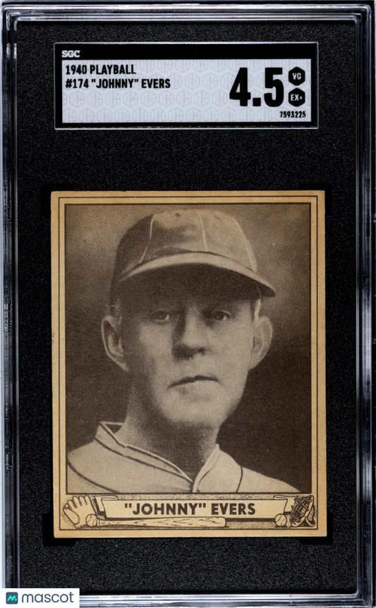1940 Playball Johnny Evers #174 SGC 4.5