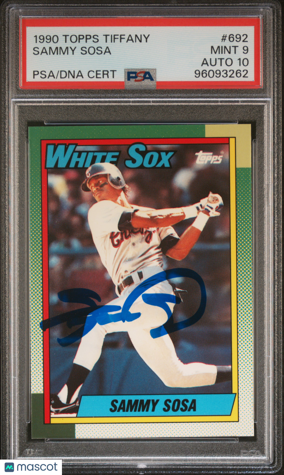1990 Topps Tiffany Sammy Sosa #692 PSA 9 Auto 10