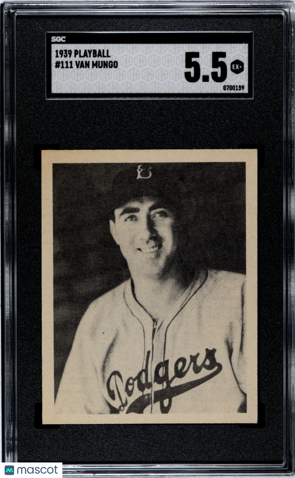1939 Playball Van Mungo #111 SGC 5.5