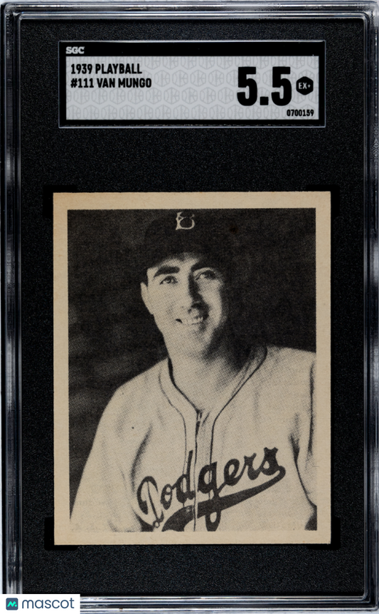 1939 Playball Van Mungo #111 SGC 5.5