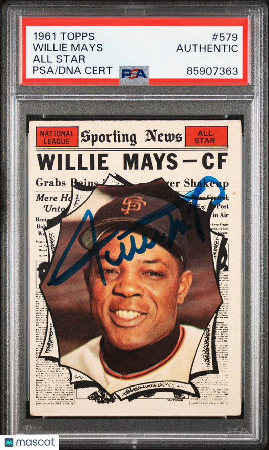 1961 Topps Willie Mays #579 All Star PSA A Auto A