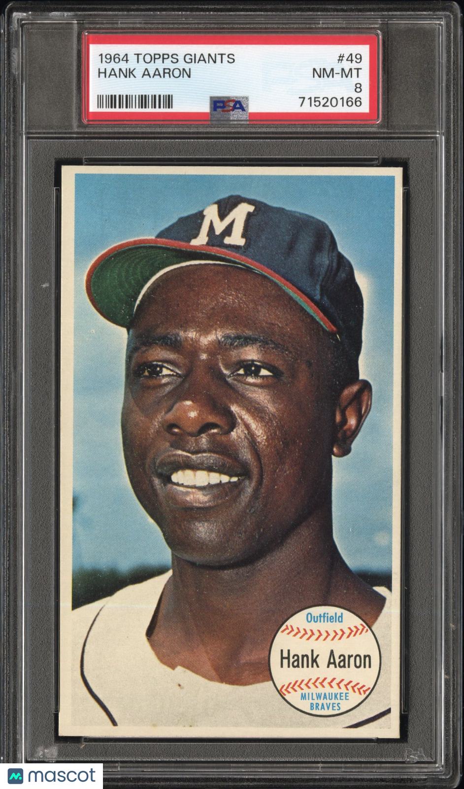 1964 Topps Giants Hank Aaron #49 PSA 8