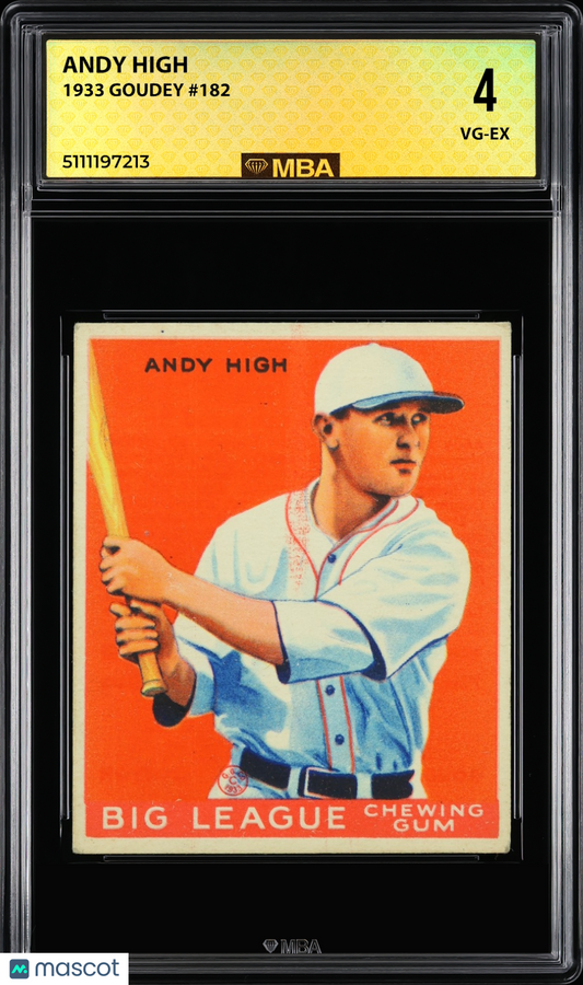 1933 Goudey Andy High #182 MBA 4