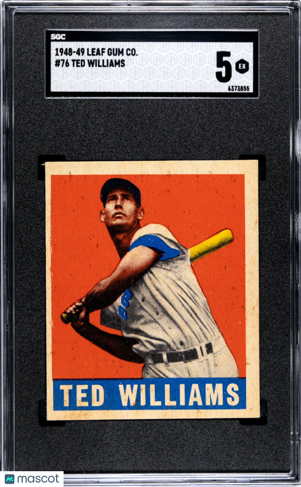 1948 Leaf Gum Co. Ted Williams #76 SGC 5