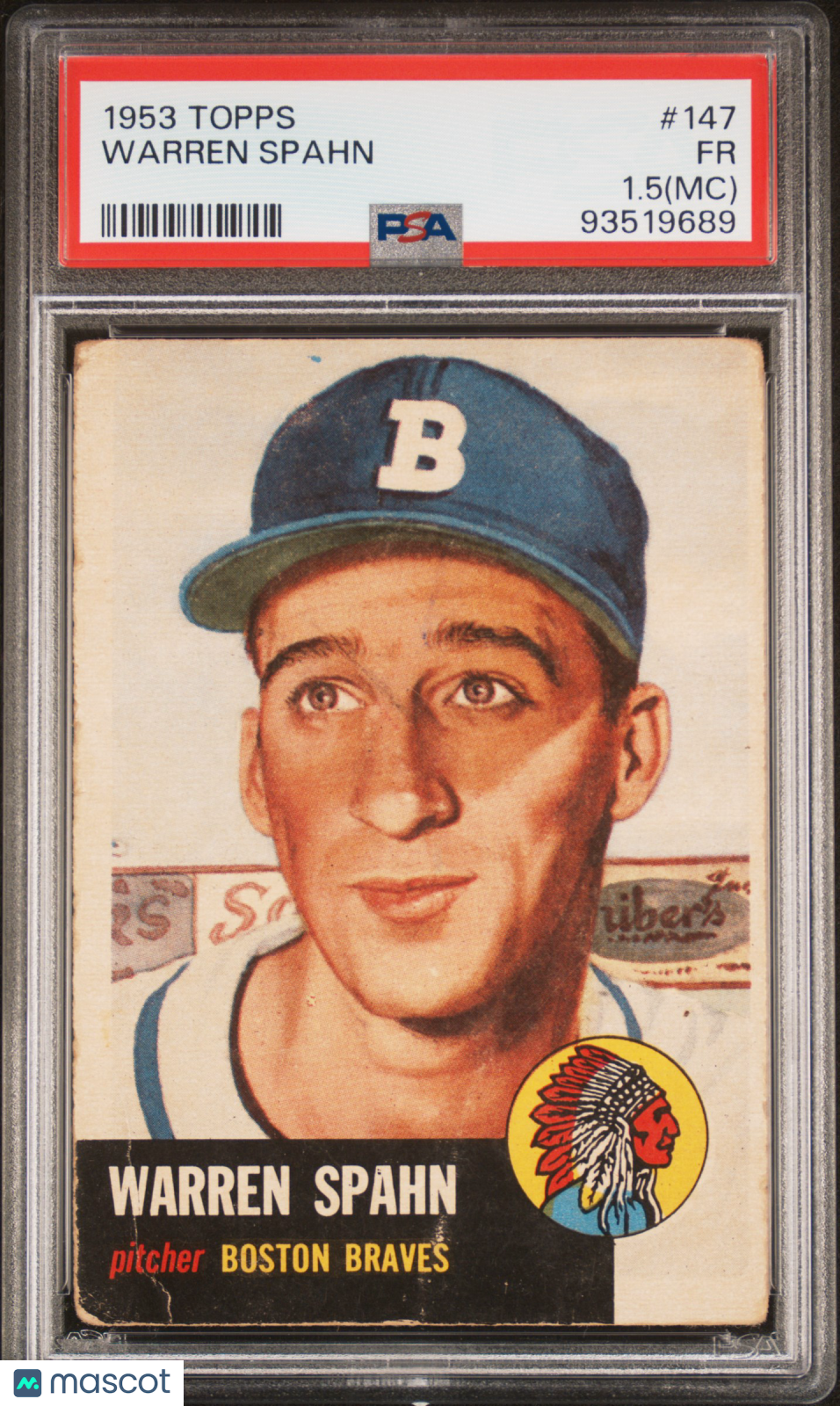 1953 Topps Warren Spahn #147 PSA 1.5 MC