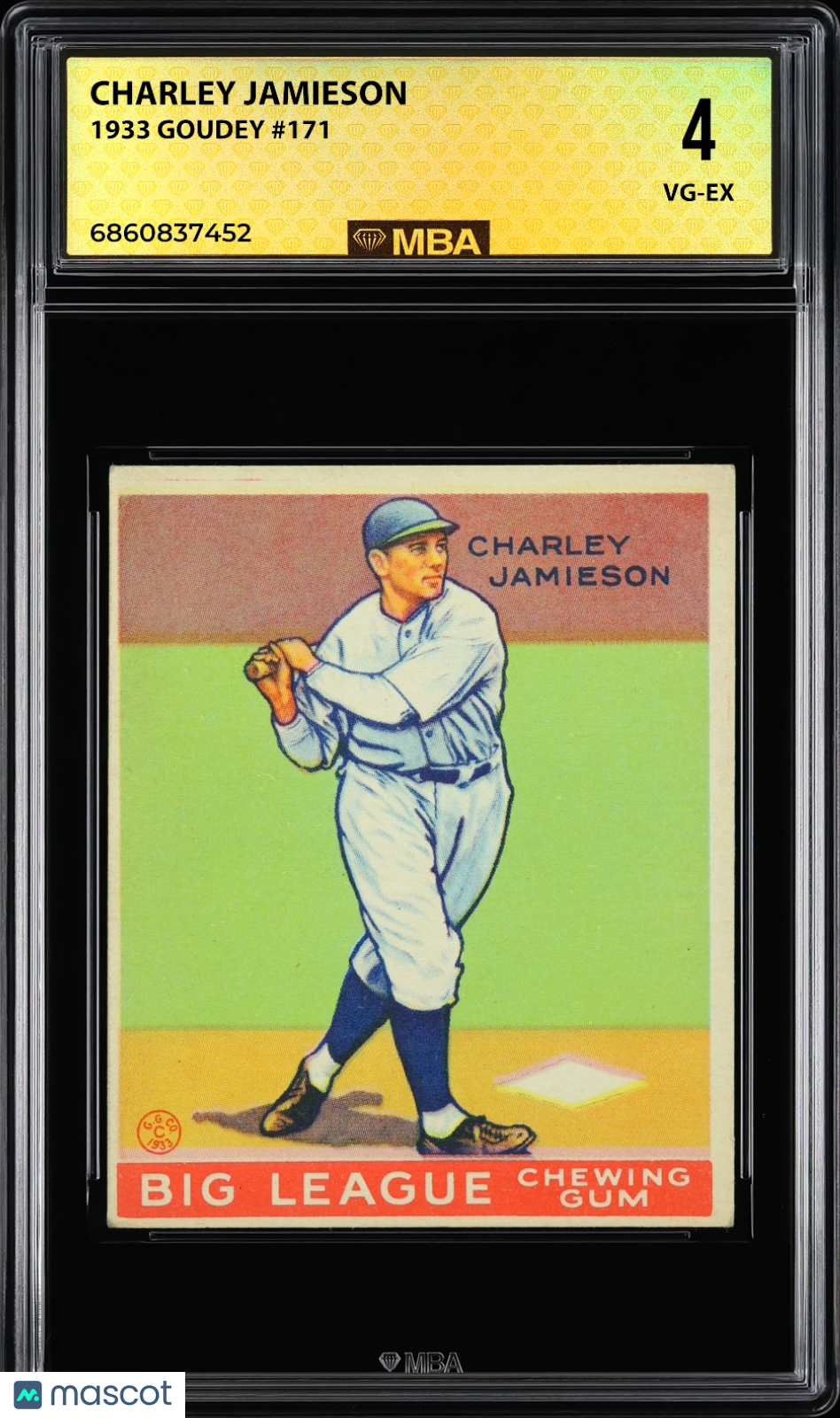 1933 Goudey Charley Jamieson #171 MBA 4