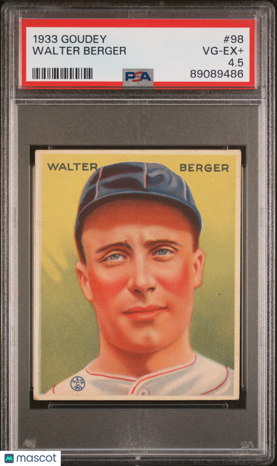 1933 Goudey Walter Berger #98 PSA 4.5