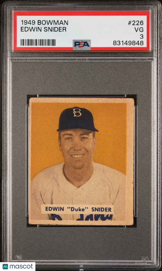 1949 Bowman Edwin Snider #226 PSA 3