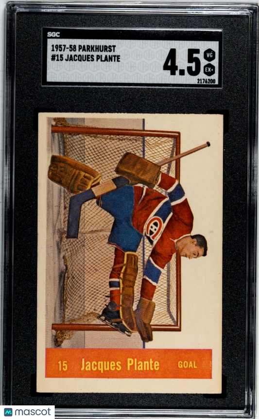 1957 Parkhurst Jacques Plante #15 SGC 4.5