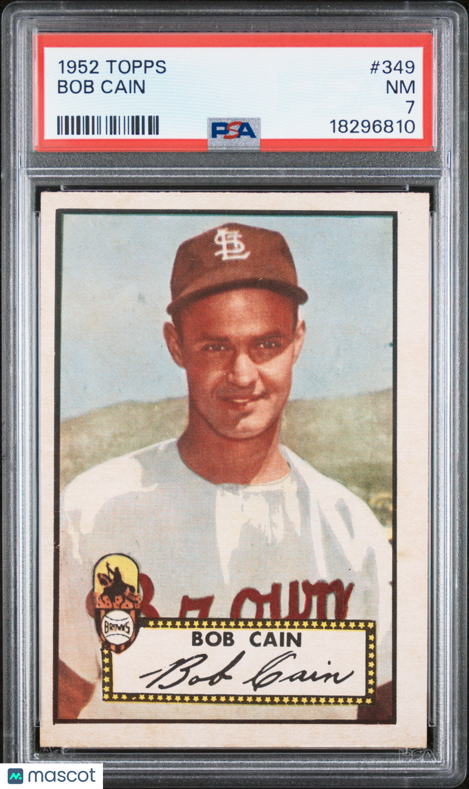 1952 Topps Bob Cain #349 PSA 7