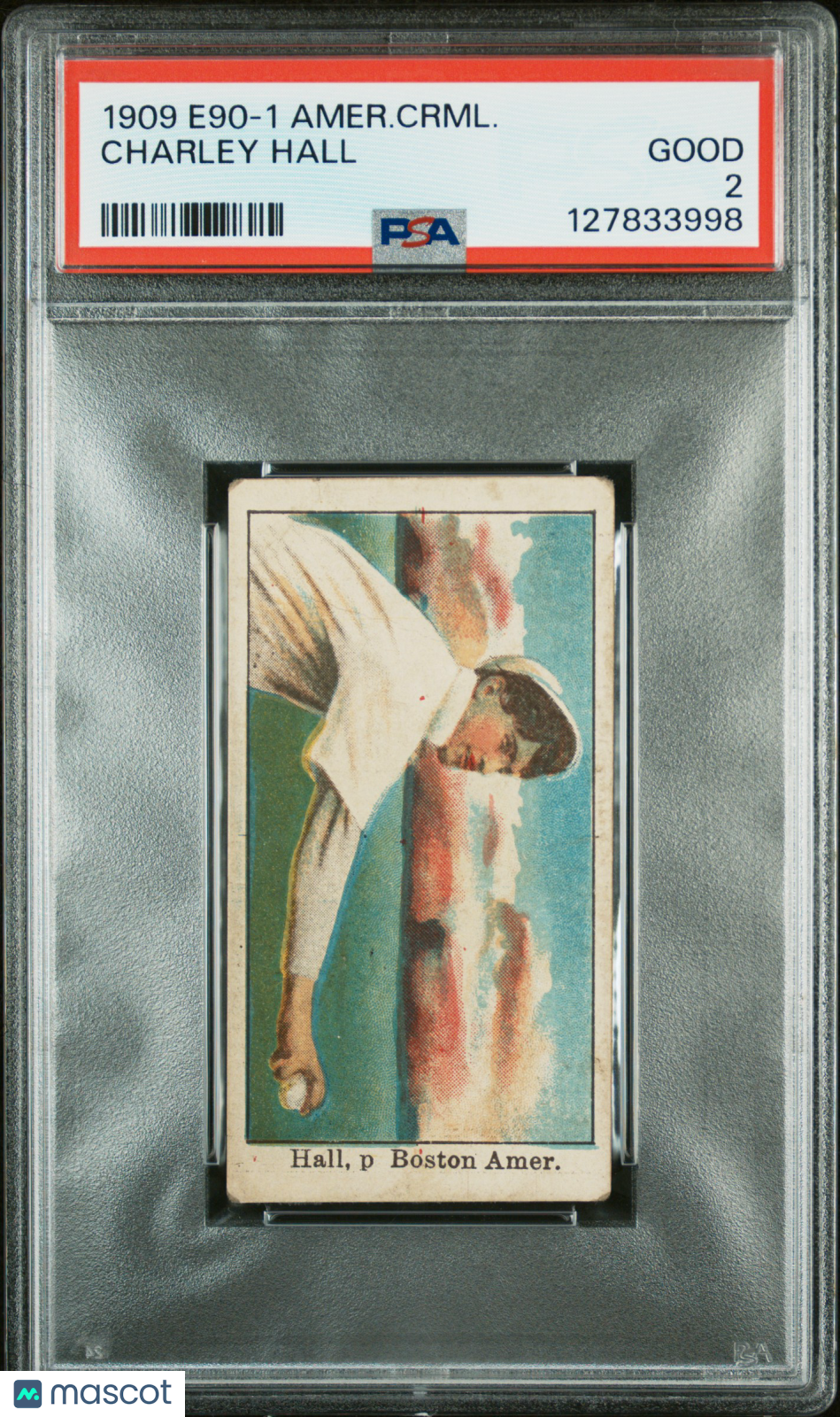 1909 E90-1 American Caramel Charley Hall PSA 2