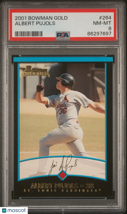 2001 Bowman Gold Albert Pujols #264 PSA 8