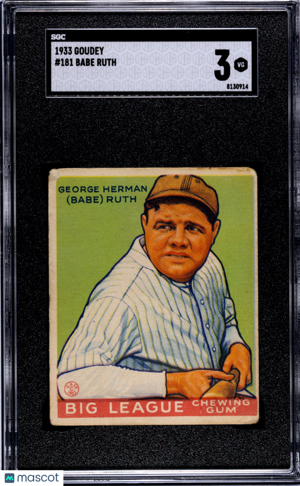 1933 Goudey Babe Ruth #181 SGC 3