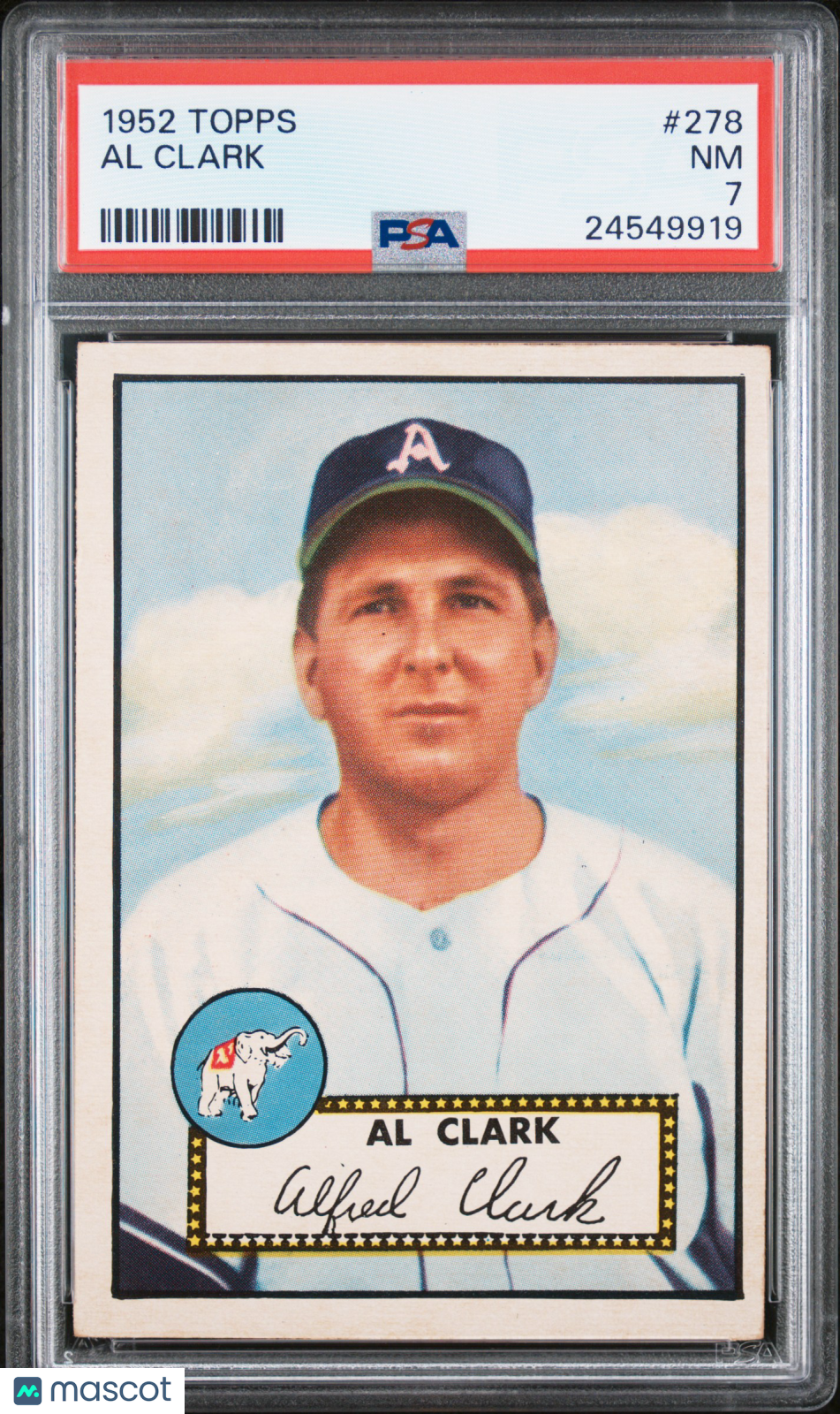 1952 Topps Al Clark #278 PSA 7