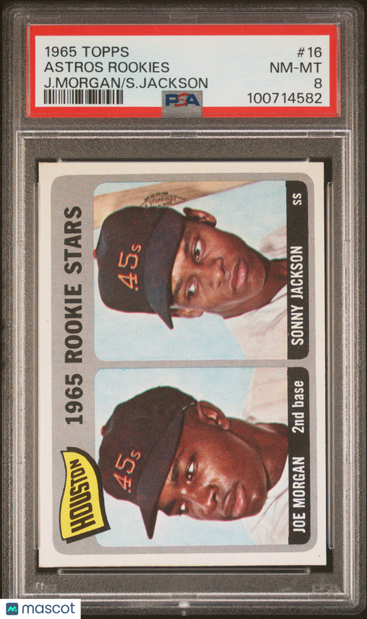 1965 Topps Astros Rookies #16 J. Morgan S. Jackson PSA 8