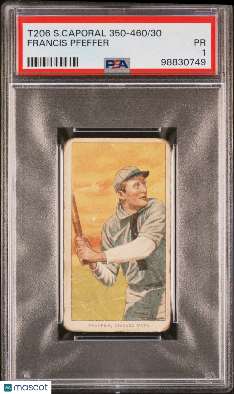 1909-11 T206 Sweet Caporal 350-460/30 Francis Pfeffer PSA 1