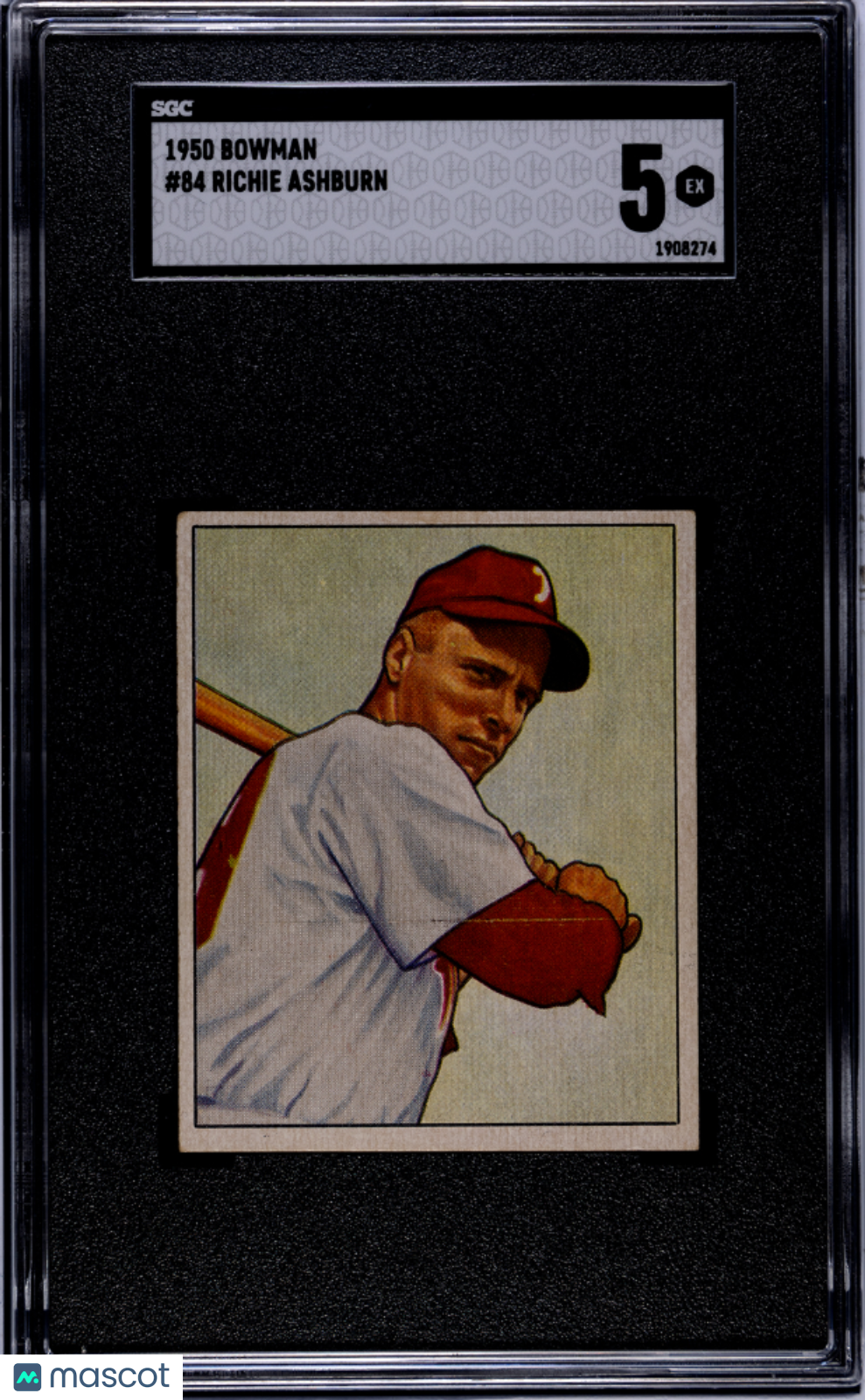 1950 Bowman Richie Ashburn #84 SGC 5