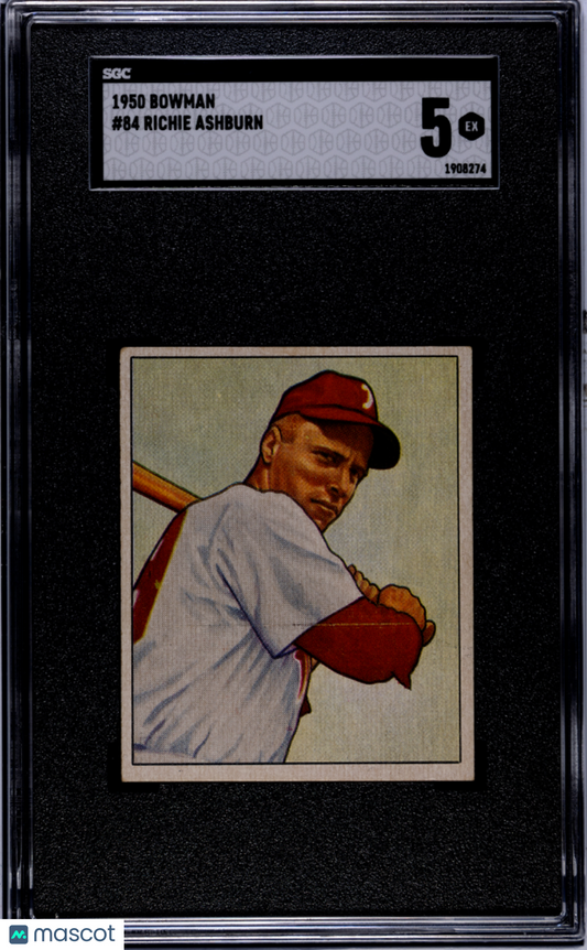 1950 Bowman Richie Ashburn #84 SGC 5