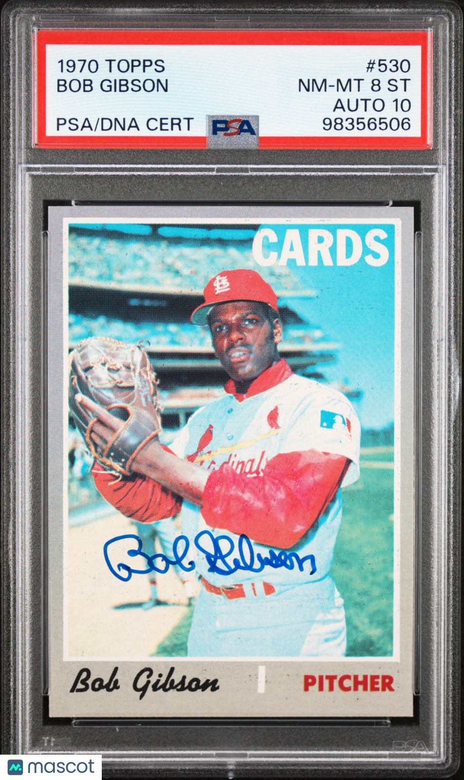 1970 Topps Bob Gibson #530 PSA 8 ST Auto 10