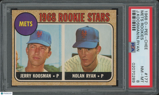 1968 O-Pee-Chee Mets Rookies #177 J. Koosman N. Ryan PSA 8