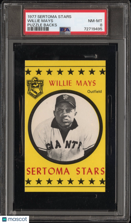 1977 Sertoma Stars Puzzle Backs Willie Mays PSA 8
