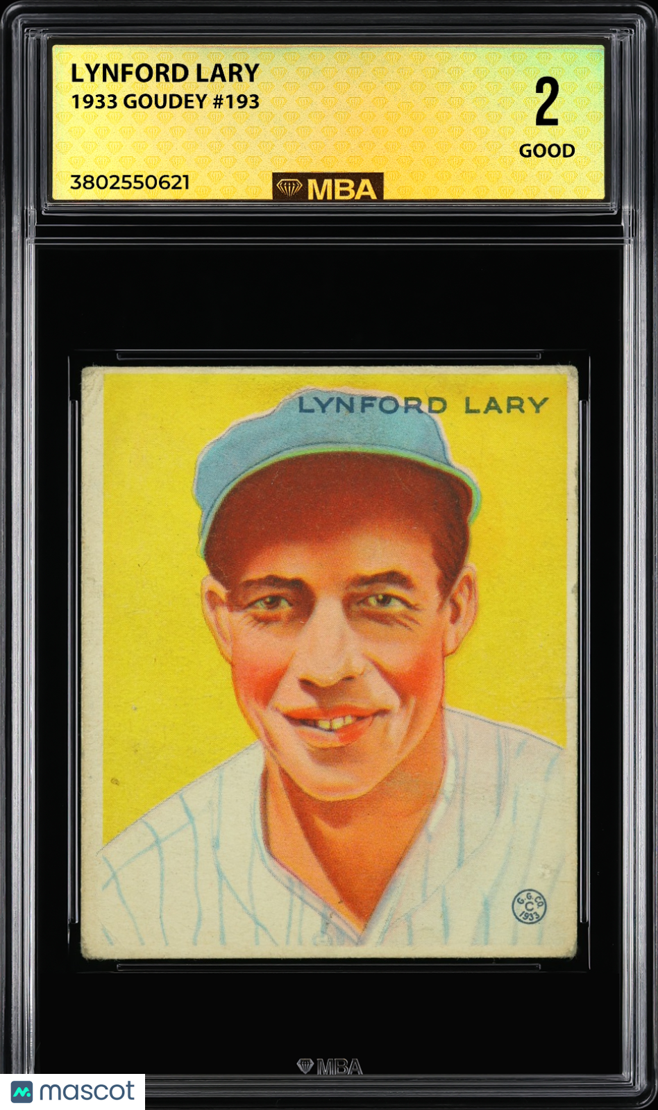 1933 Goudey Lynford Lary #193 MBA 2