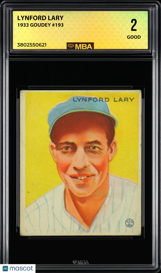 1933 Goudey Lynford Lary #193 MBA 2
