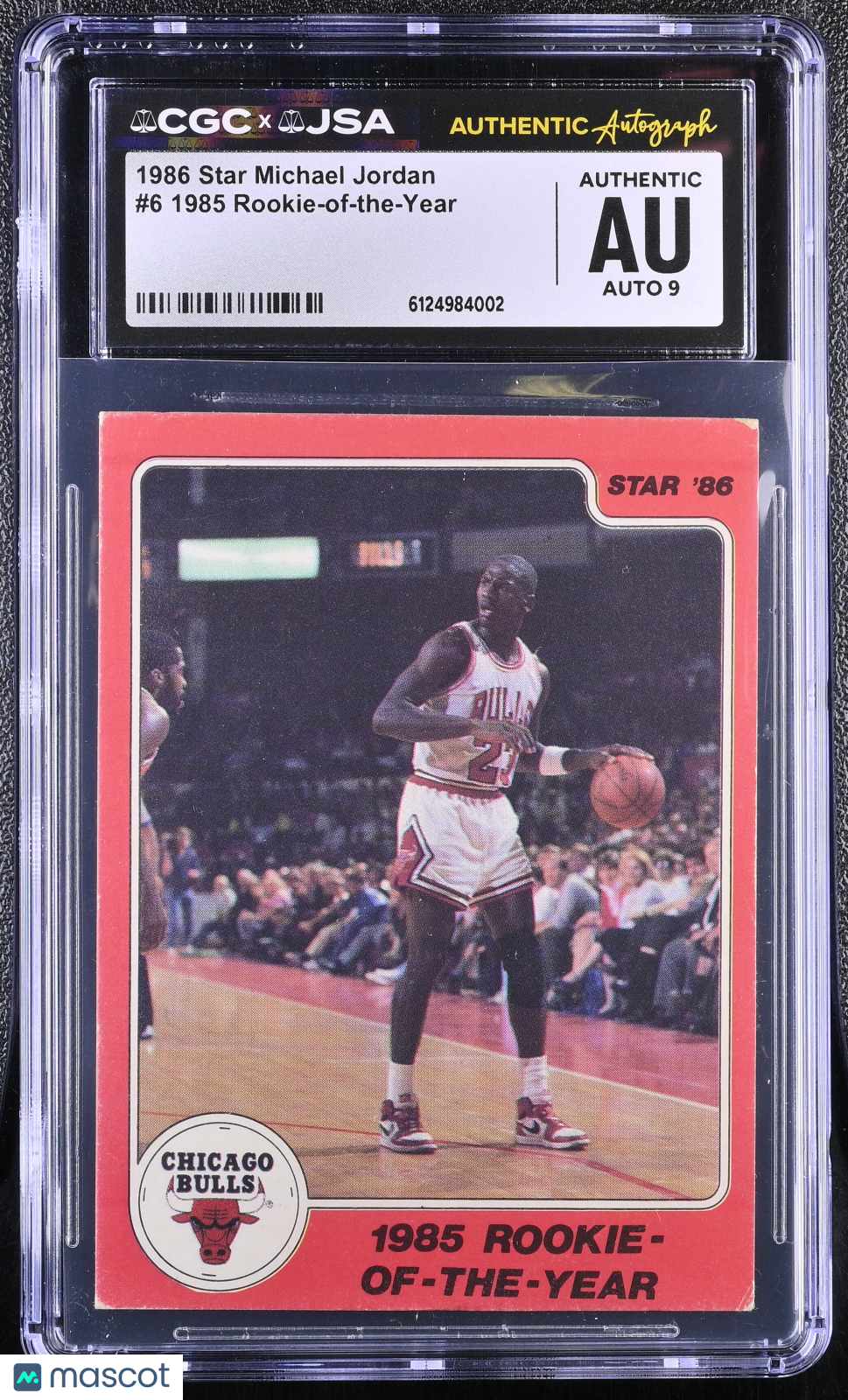 1986 Star Michael Jordan 1985 Rookie-of-the-Year #6 CGC Authentic JSA Auto 9