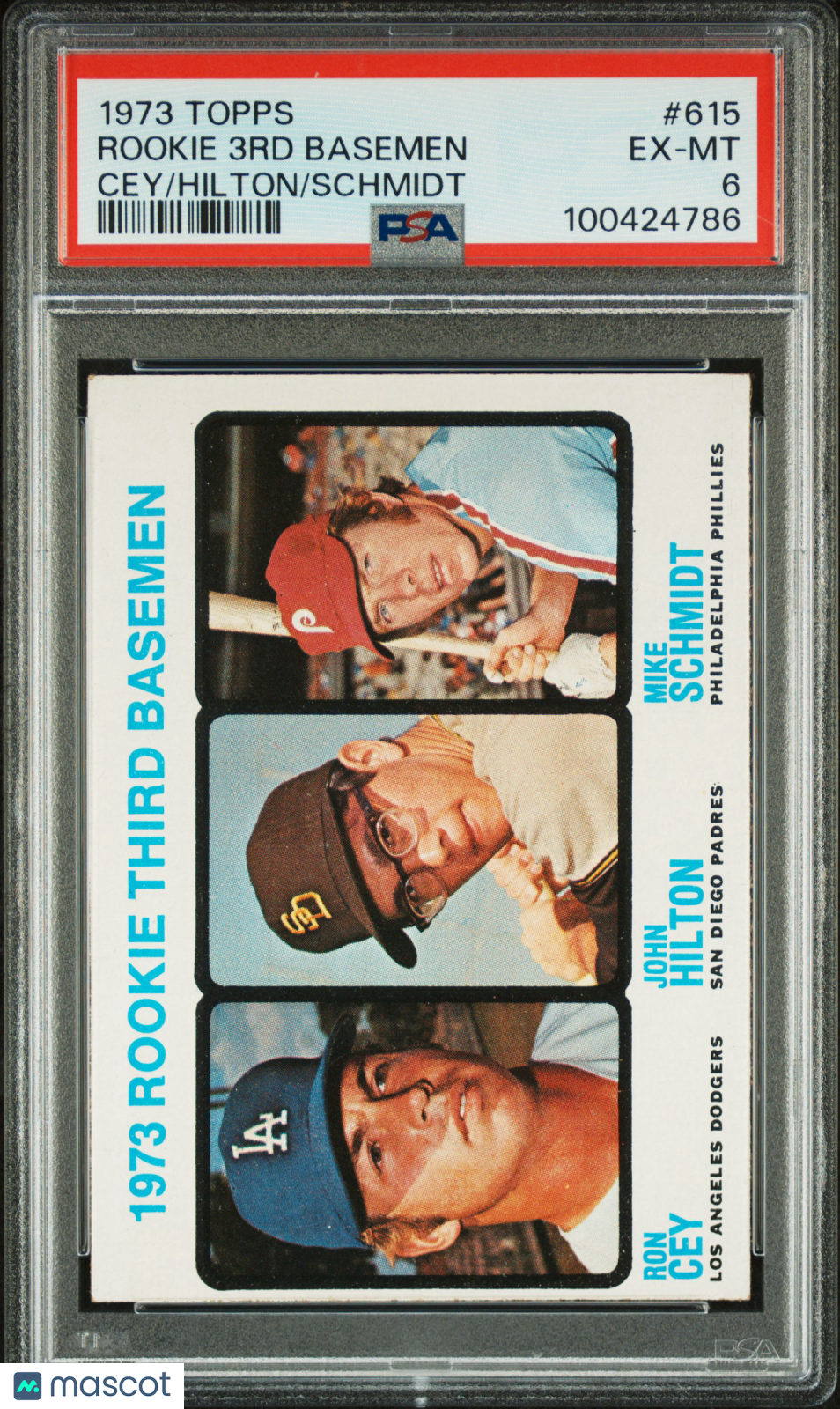 1973 Topps Rookie 3RD Basemen #615 Cey Hilton Schmidt PSA 6