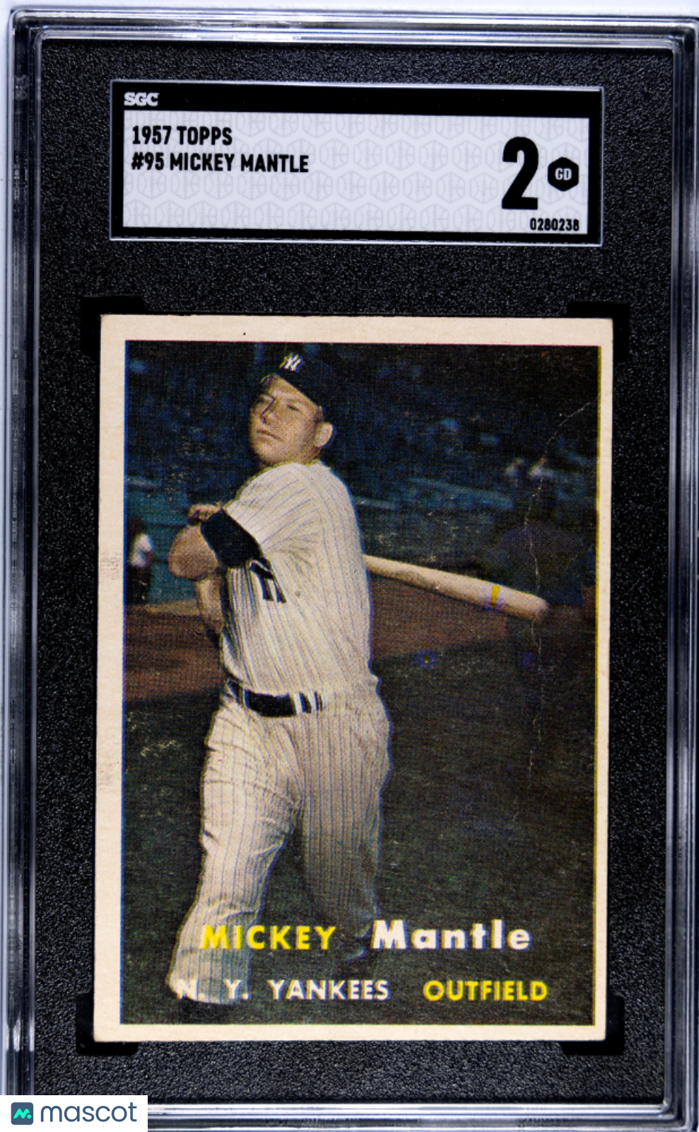 1957 Topps Mickey Mantle #95 SGC 2