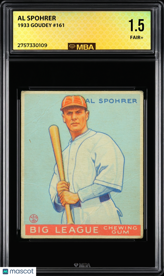 1933 Goudey Al Spohrer #161 MBA 1.5