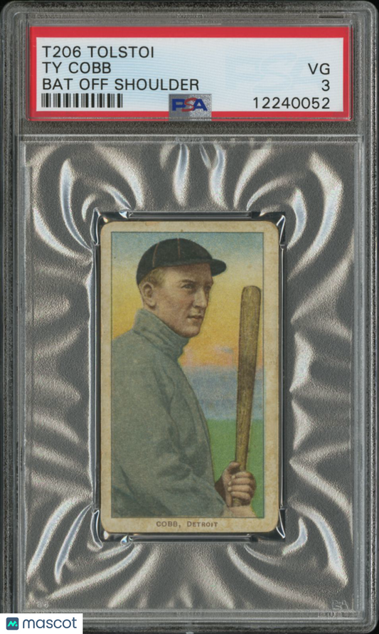 1909-11 T206 Tolstoi Ty Cobb Bat Off Shoulder PSA 3