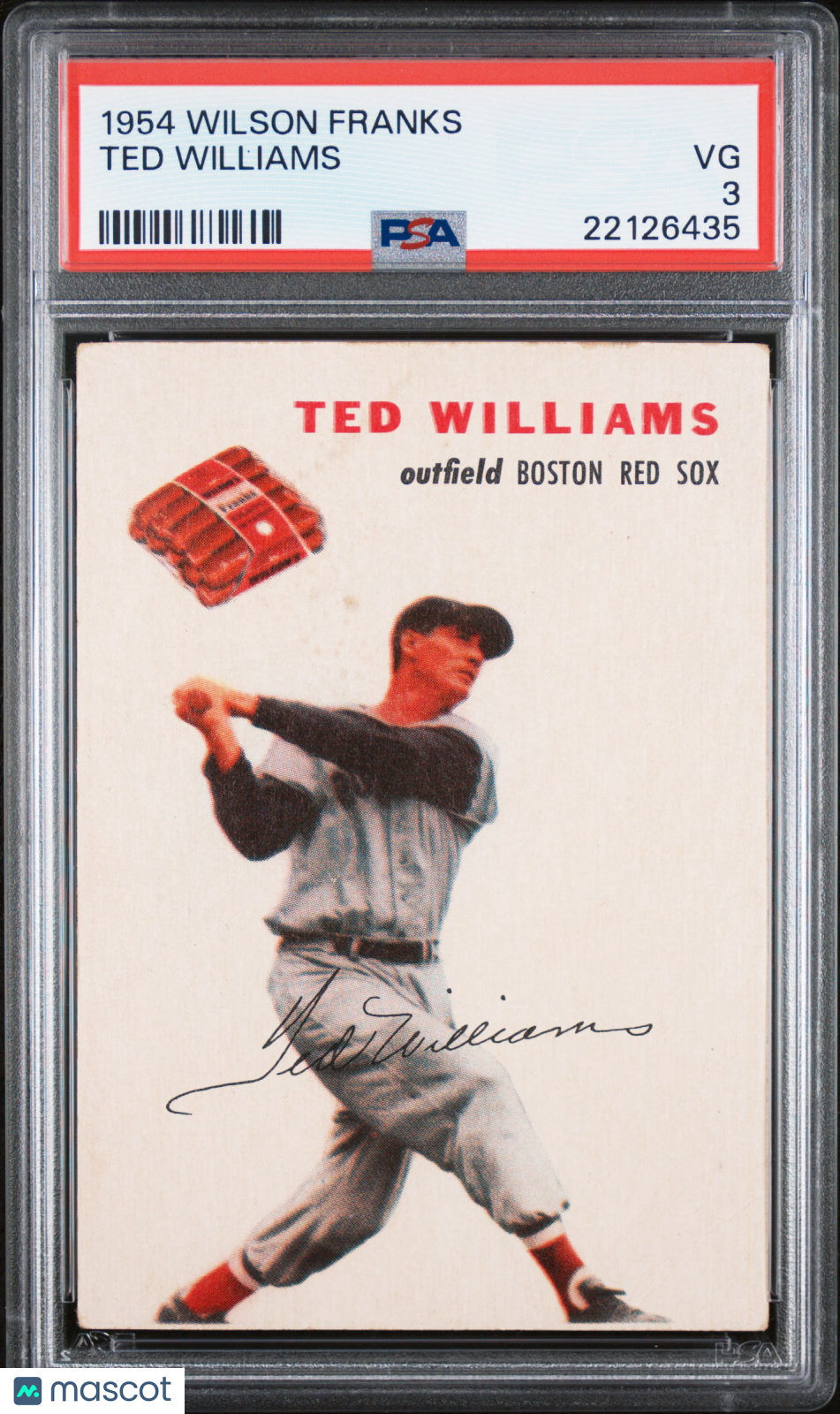 1954 Wilson Franks Ted Williams PSA 3