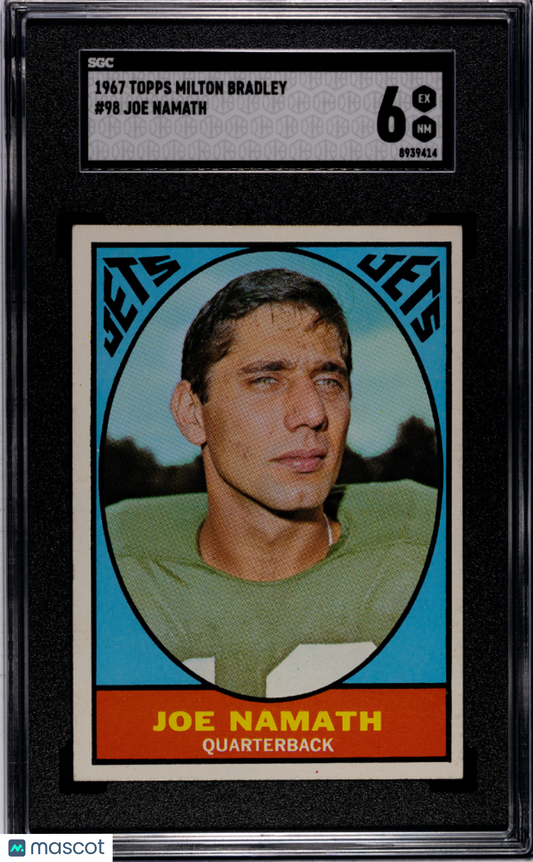 1967 Topps Milton Bradley Joe Namath #98 SGC 6