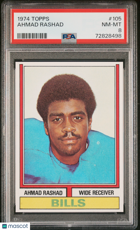 1974 Topps Ahmad Rashad #105 PSA 8