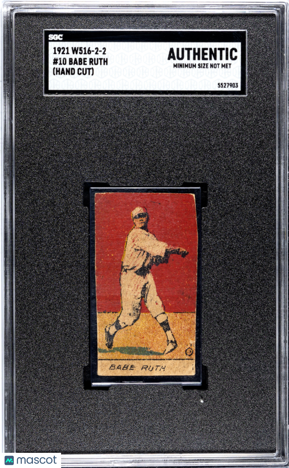 1921 W516-2-2 Babe Ruth #10 SGC A