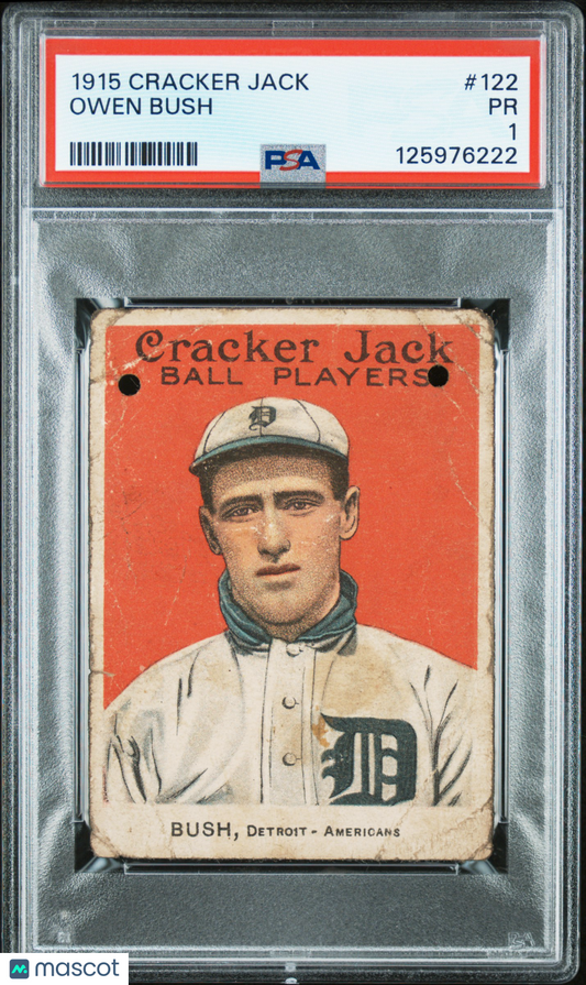 1915 Cracker Jack Owen Bush #122 PSA 1