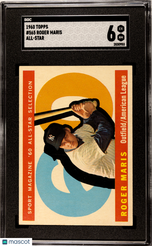 1960 Topps Roger Maris #565 All Star SGC 6