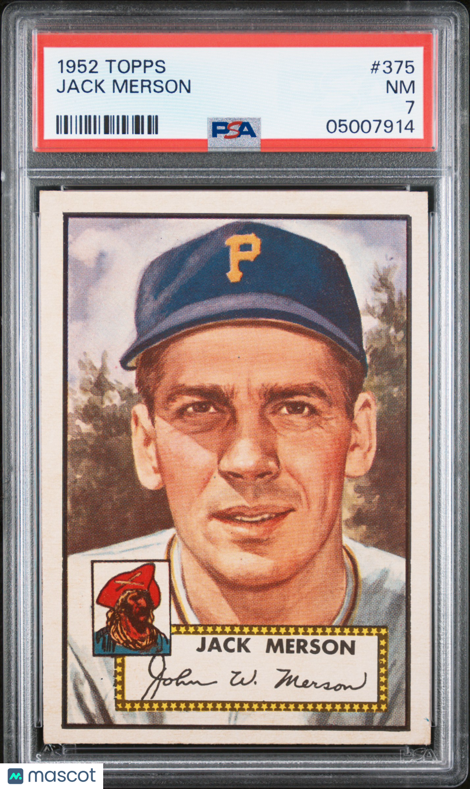 1952 Topps Jack Merson #375 PSA 7