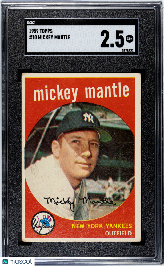 1959 Topps Mickey Mantle #10 SGC 2.5