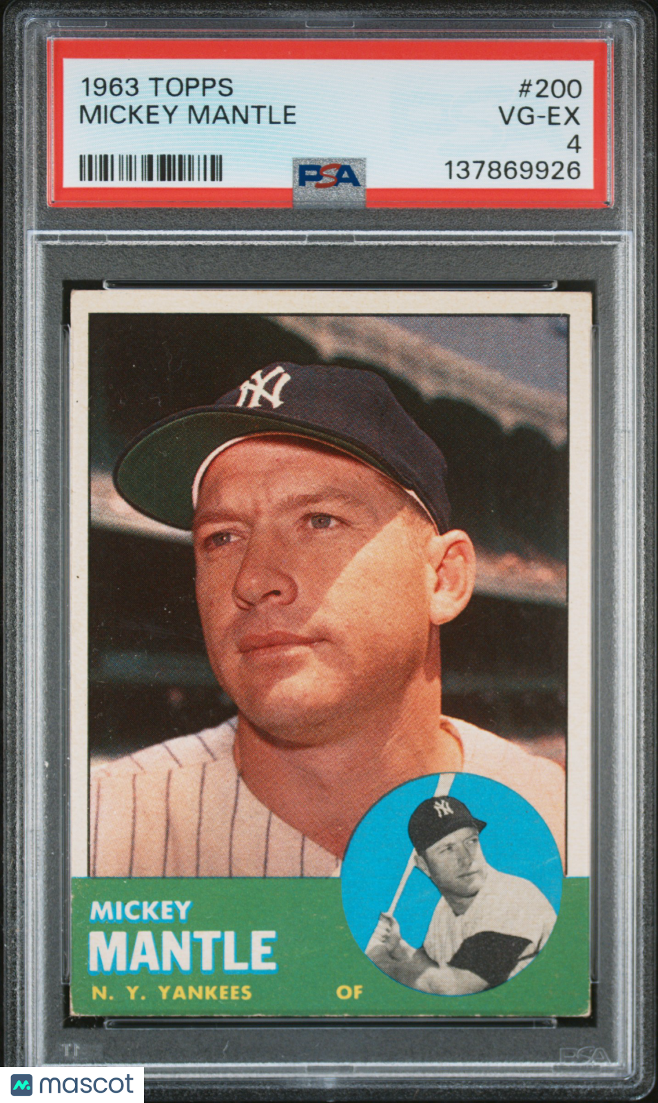 1963 Topps Mickey Mantle #200 PSA 4