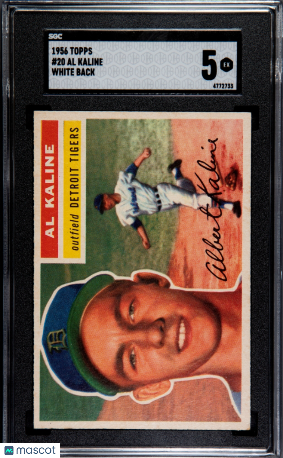 1956 Topps Al Kaline #20 White Back SGC 5