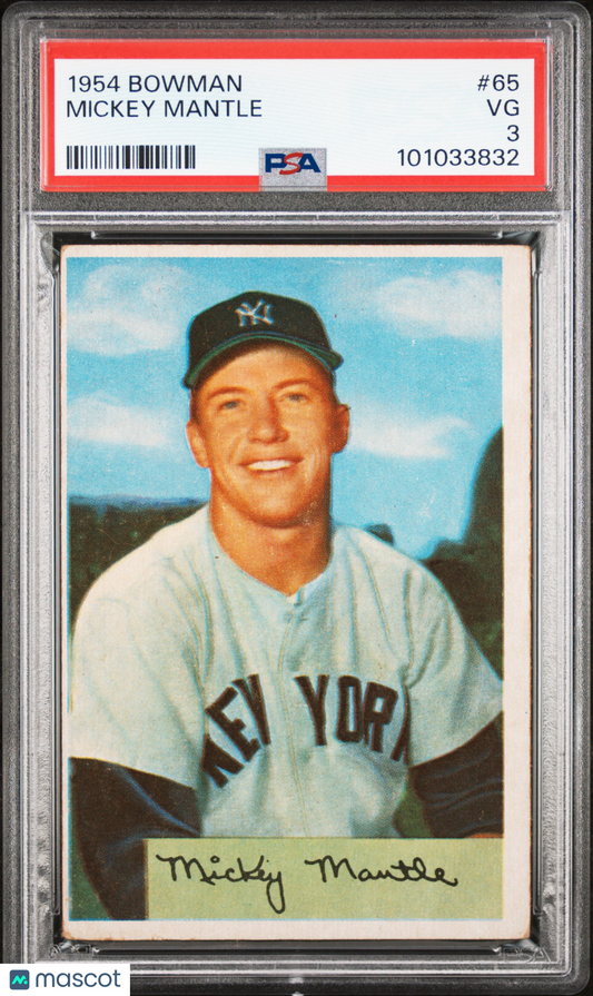 1954 Bowman Mickey Mantle #65 PSA 3