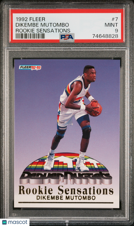 1992 Fleer Rookie Sensations Dikembe Mutombo #7 PSA 9