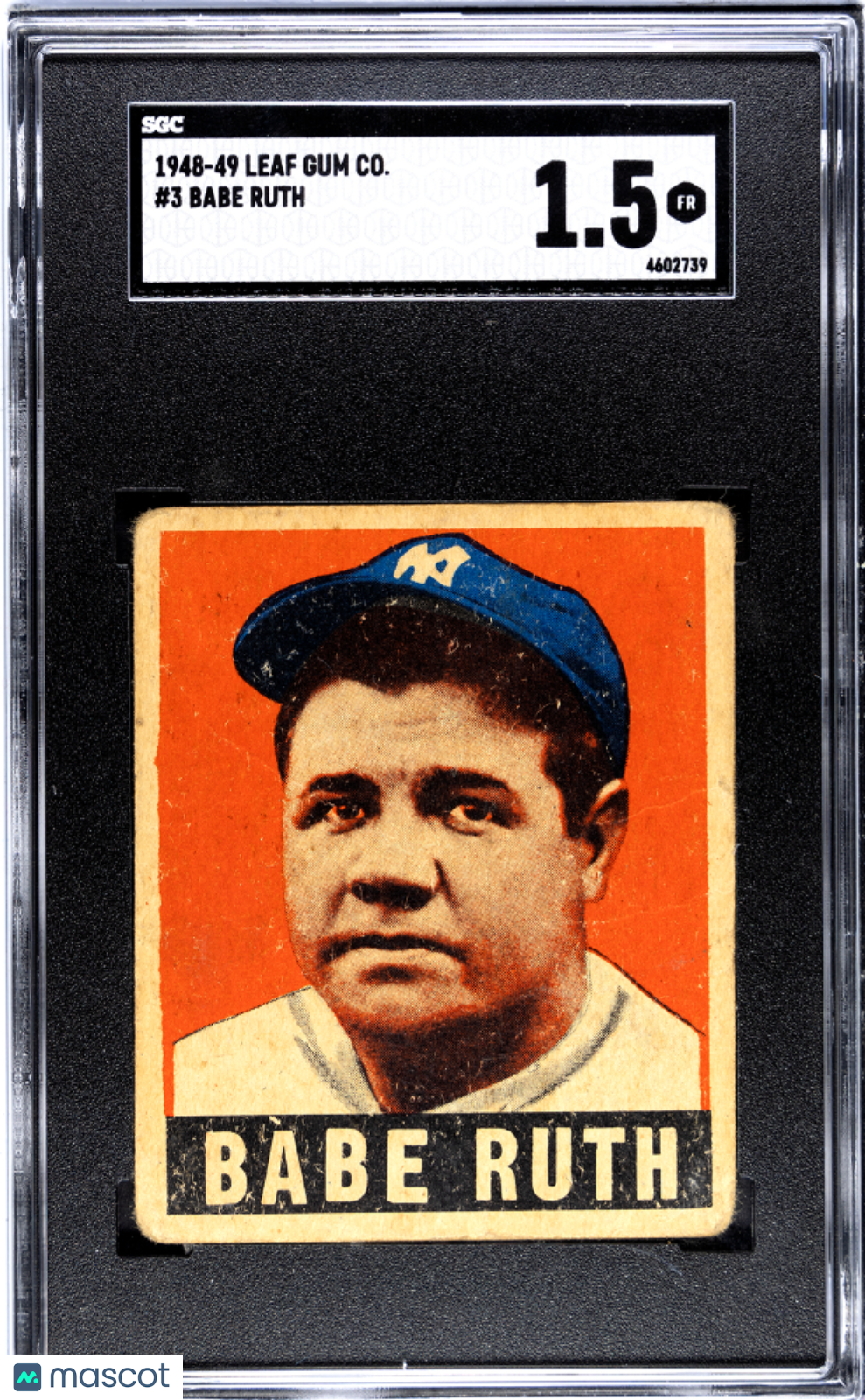 1948 Leaf Gum Co. Babe Ruth #3 SGC 1.5