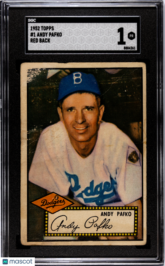 1952 Topps Andy Pafko #1 Red Back SGC 1